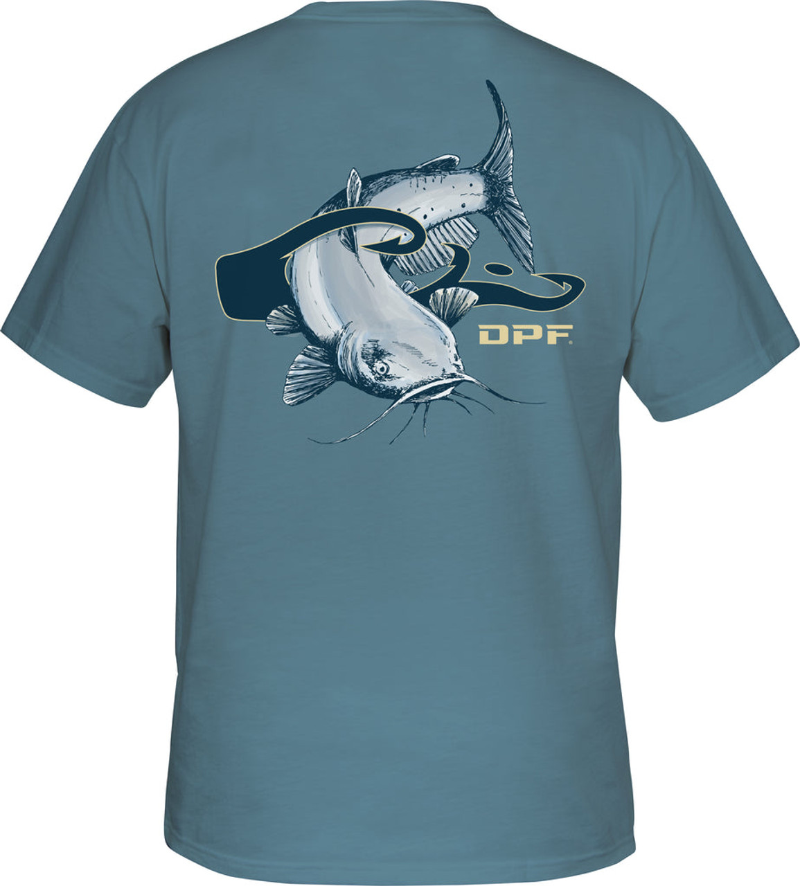 Drake Men's Performance Fishing DPF Catfish Logo Short Sleeve T-Shirt #DPF3175 Drake Men's Performance Fishing DPF Catfish Logo Short Sleeve T-Shirt #DPF3175