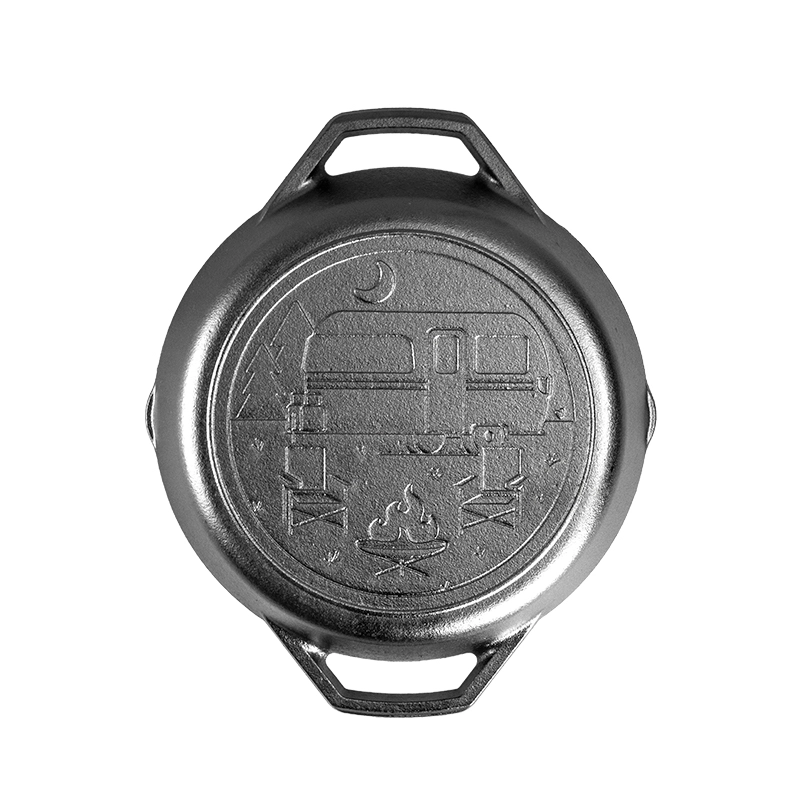 Lodge Logic Wanderlust 10.25 Inch Cast Iron Dual Handle Camper Pan Lodge Logic Wanderlust 10.25 Inch Cast Iron Dual Handle Camper Pan