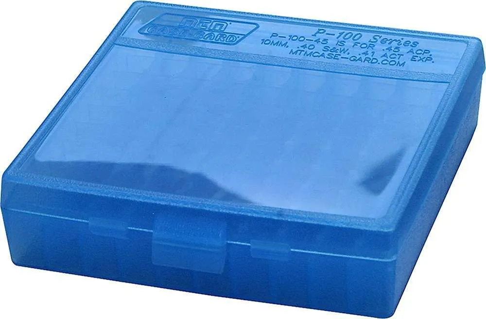 MTM Case-Gard P-100 45 ACP-10mm 100rd - Clear Blue #P-100-45-24 MTM Case-Gard P-100 45 ACP/10mm 100rd - Clear Blue #P-100-45-24