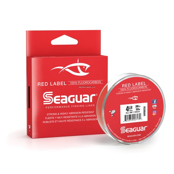 Seaguar Red Label 100% Fluorocarbon Fishing Line - 4lb Clear #04RM250 Seaguar Red Label 100% Fluorocarbon Fishing Line - 4lb Clear #04RM250
