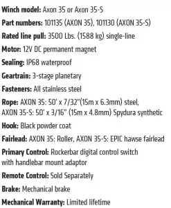Warn Axon 3500LB Winch #101135