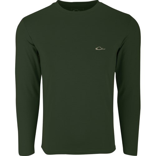 Drake Men's Bamboo Long Sleeve Crew #DS1205 Green Drake Men's Bamboo Long Sleeve Crew #DS1205