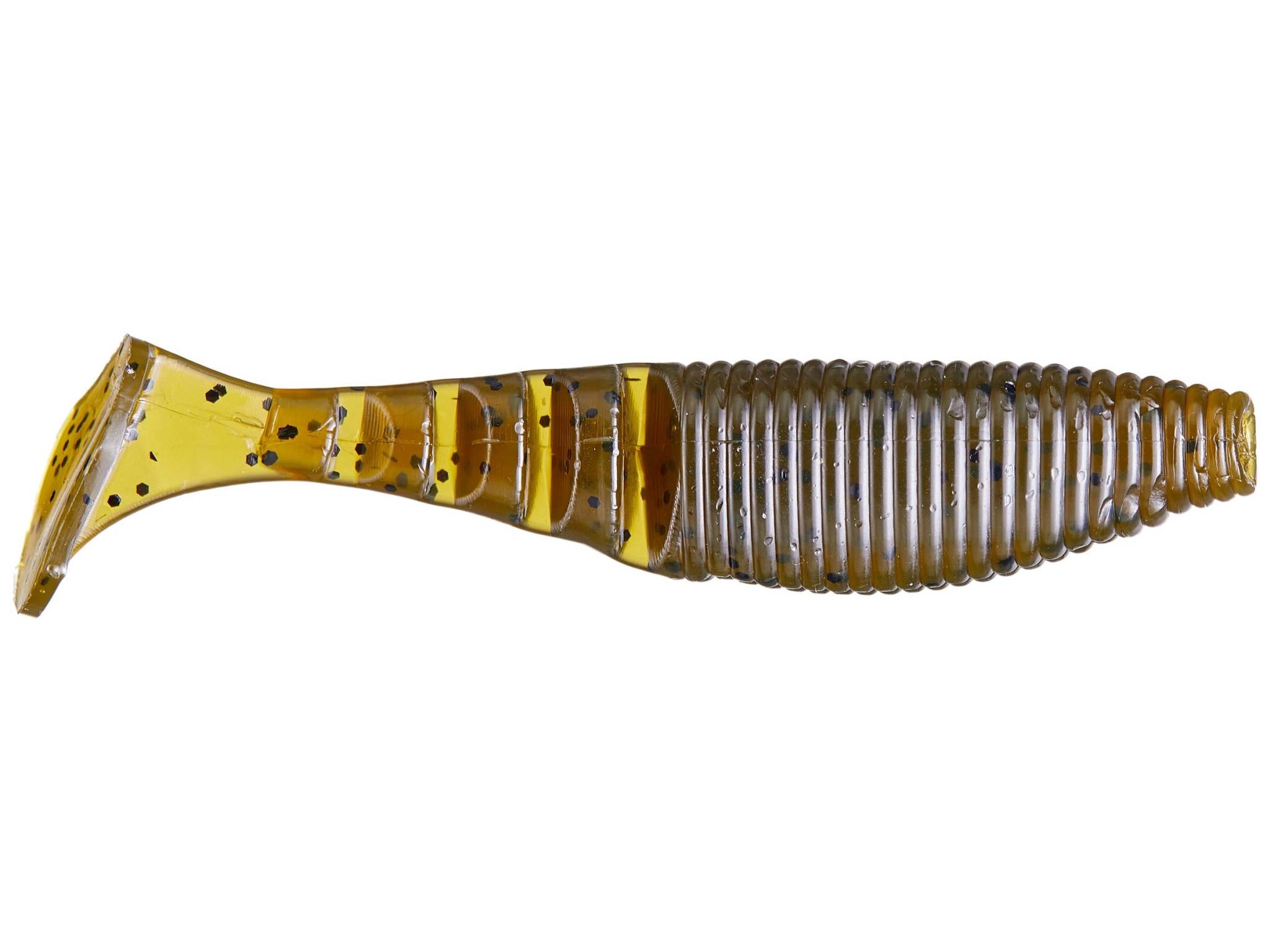 Yamamoto Kickn' Zako Swimbaits 4'- Green Pumpkin-Black Flake #Y134P-05-297 Yamamoto Kickn' Zako Swimbaits 4" - Green Pumpkin/Black Flake #Y134P-05-297