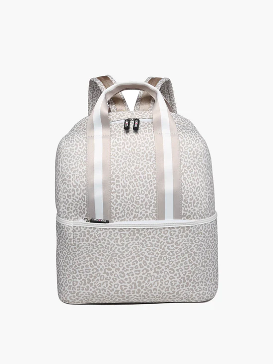 Jen & Co Hattie Neoprene Backpack Cheetah Beige Jen & Co Hattie Neoprene Backpack Cheetah Beige