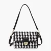 Jen & Co Elodie Houndstooth Crossbody Black/White