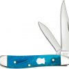 Case Knife Peanut Carribean Blue Bone #CK50667