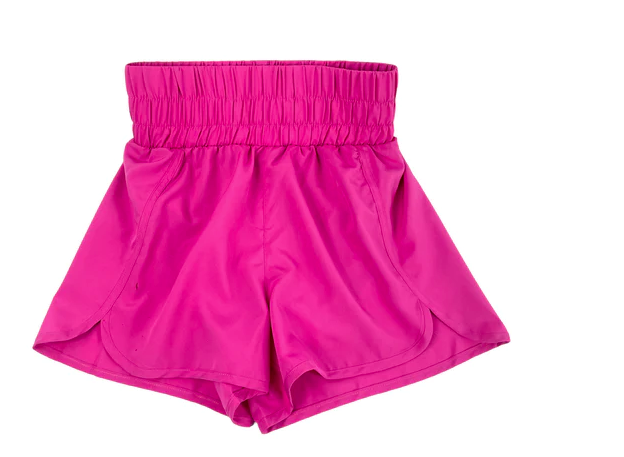 HOT PINK Girlie Girl Women's Elastic Waist Shorts - Hot Pink #SH-0524