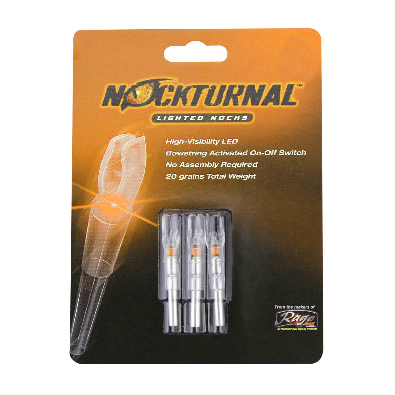 Nockturnal Lighted Nocks G Nock Orange 3 Pack #NT-615 Nockturnal Lighted Nocks G Nock Orange 3 Pack #NT-615