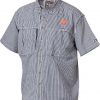 Drake Auburn Plaid Wingshooter's Shirt Short Sleeve Navy #SDAUB2670