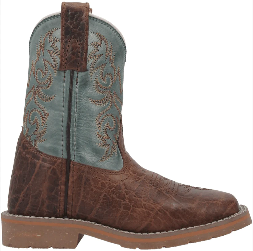 Dan Post Youth Lil' Bisbee Brown And Blue Western Boots - Size 6 #DPC3918 Dan Post Youth Lil' Bisbee Brown And Blue Western Boots - Size 6 #DPC3918