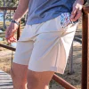Burlebo Everyday Shorts Light Khaki with Retro Fish Pockets