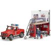 Bruder Bworld Fire Station With Land Rover Defender And Fireman #BT62701