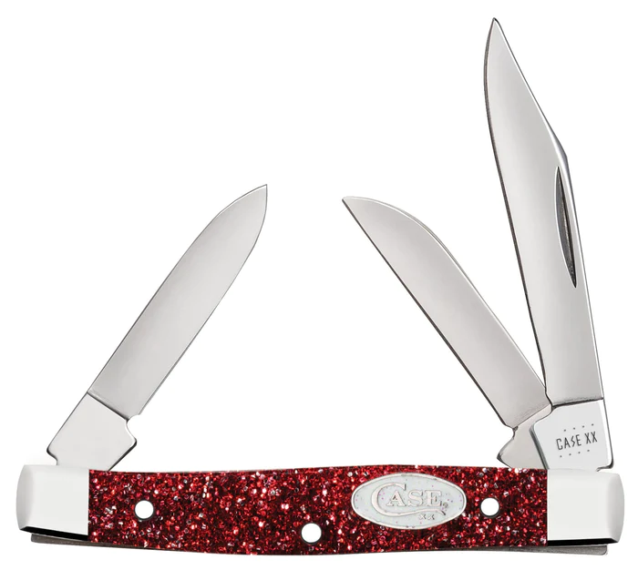 Case Knife Ruby Red Stardust Kirinite Small Stockman #C67004 Case Knife Ruby Red Stardust Kirinite Small Stockman #C67004