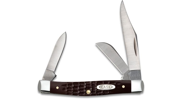 Case Knife Small Stockman Jigged Brown Synthetic #00081 Case Knife Small Stockman Jigged Brown Synthetic #00081