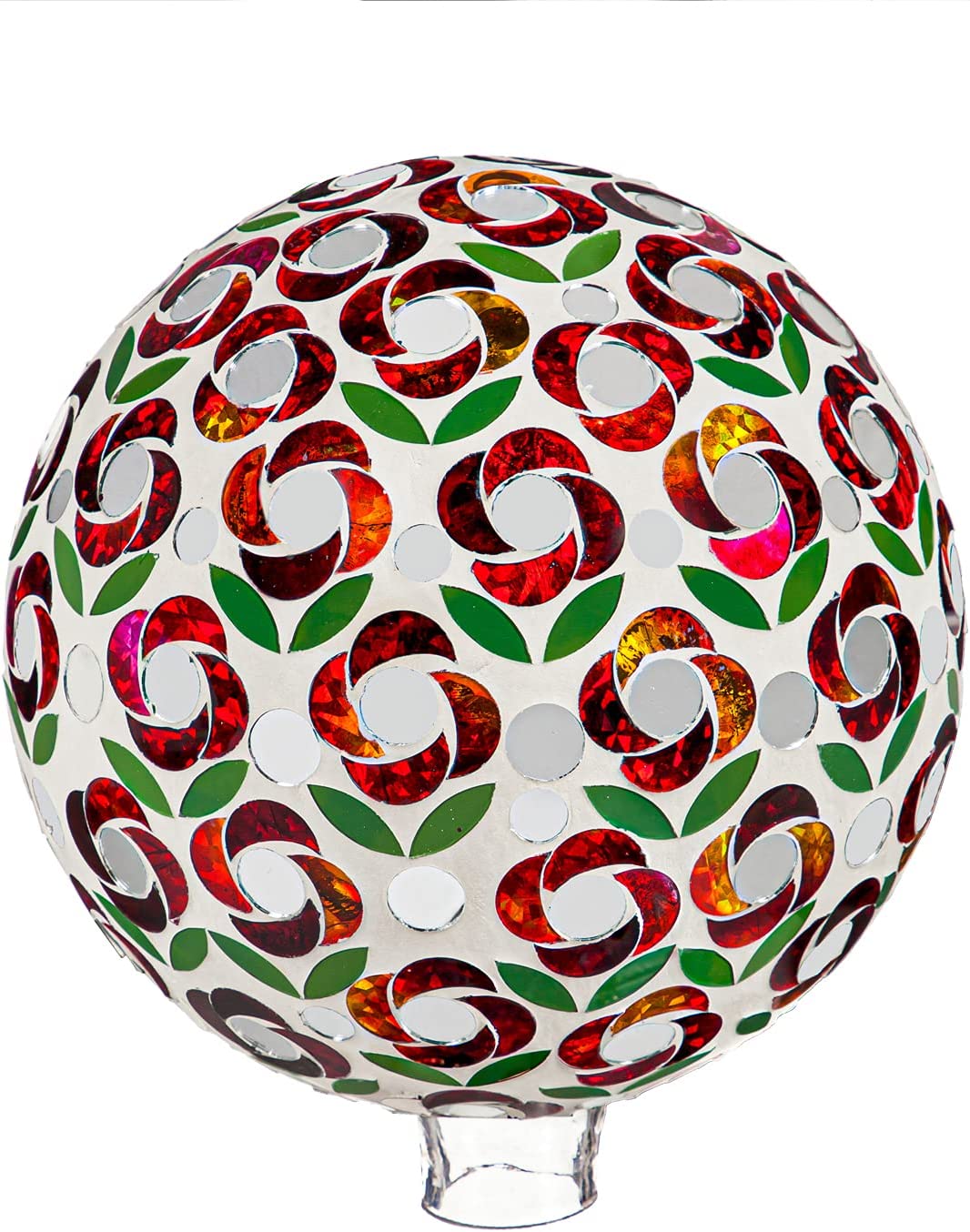 Evergreen Garden 10' Mosaic Glass Gazing Ball, Poinsettia #84G3542 Evergreen Garden 10" Mosaic Glass Gazing Ball, Poinsettia #84G3542