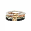 Fouray Fashion 4 Piece Black/Beige Bracelet #B133MT