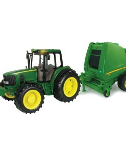 Tomy Big Farm Lights & Sounds John Deere 1:16 Tractor and Round Baler Set