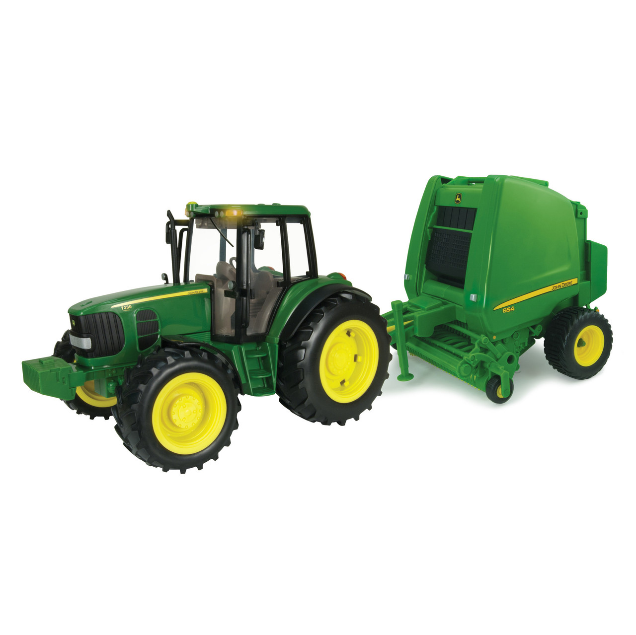 Tomy Big Farm Lights & Sounds John Deere 1:16 Tractor and Round Baler Set Tomy Big Farm Lights & Sounds John Deere 1:16 Tractor and Round Baler Set