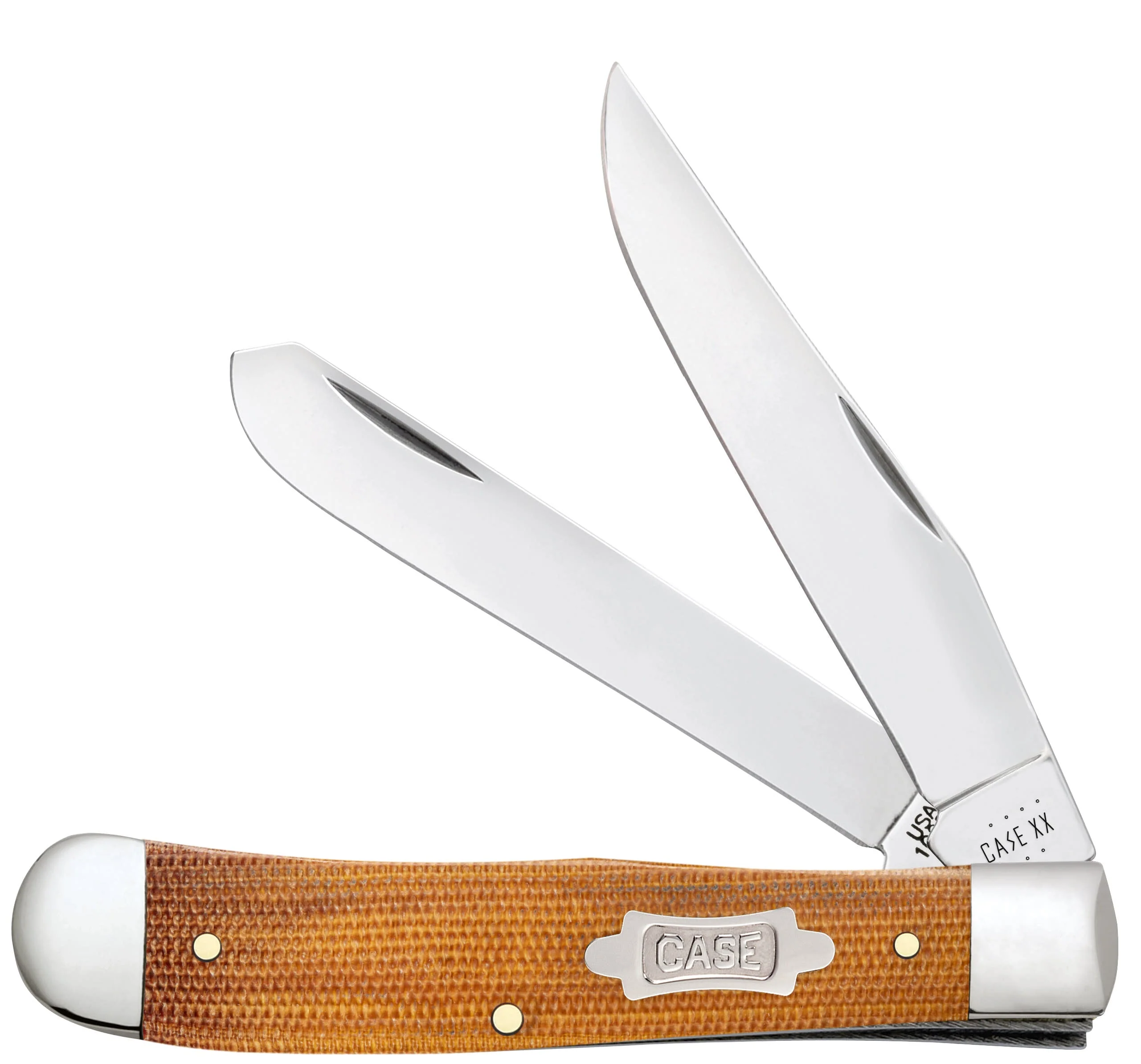 Case Knife Natural Canvas Micarta Trapper #23690 Case Knife Natural Canvas Micarta Trapper #23690