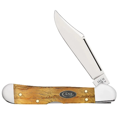 Case Knife Yellow Curly Oak Smooth Wood Mini CopperLock #47127 Case Knife Yellow Curly Oak Smooth Wood Mini CopperLock #47127