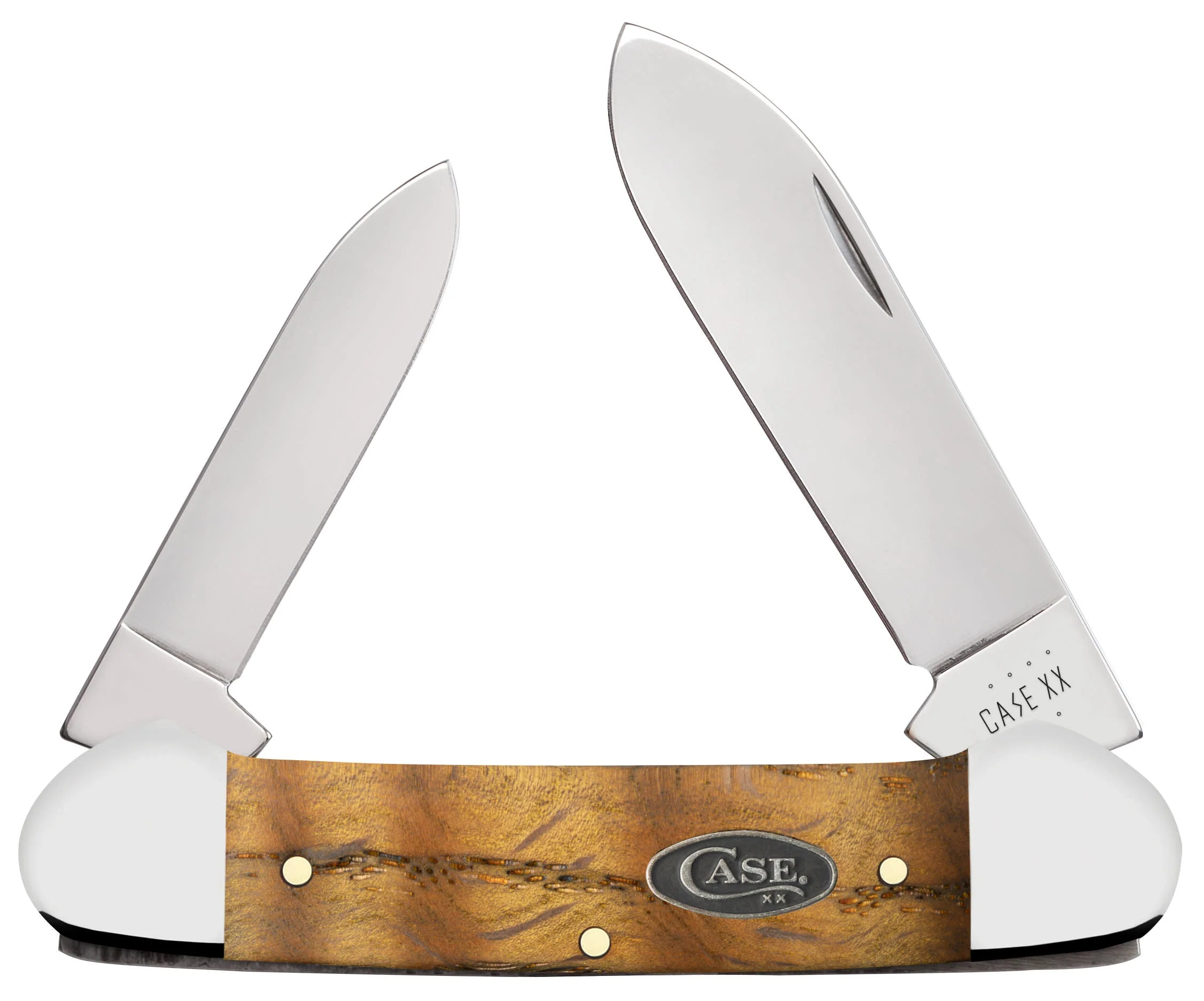 Case Knife Yellow Curly Oak Canoe #47126 Case Knife Yellow Curly Oak Canoe #47126