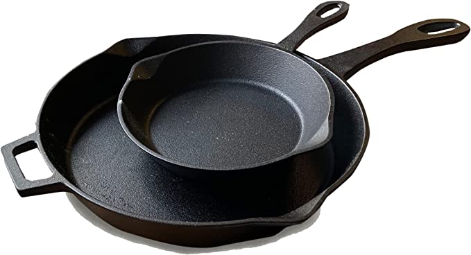 Bayou Classic 2-PC Skillet Set-8 Inch 12 Inch #7452 Bayou Classic 2-PC Skillet Set-8 Inch 12 Inch #7452