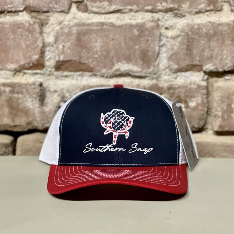 Southern Snap USA Cotton Trucker Hat - Red/White/Blue Southern Snap USA Cotton Trucker Hat - Red/White/Blue