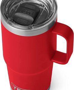 Yeti Rambler 20 oz. Travel Mug W/ Stronghold Lid - Rescue Red #21071501392