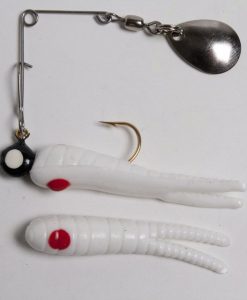 Betts 1/32 Oz Beetle Spin Split Tail White/Red Dot With Silver Blade #021ST-35N