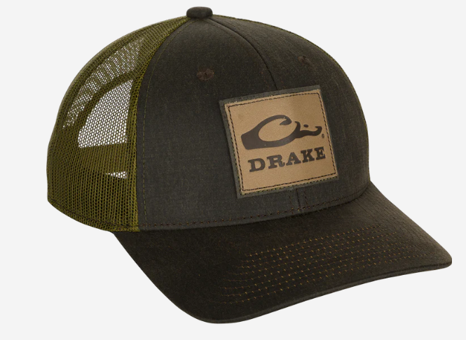 Drake Leather Patch Mesh Back Cap #DH4160-DAB Drake Leather Patch Mesh Back Cap #DH4160-DAB