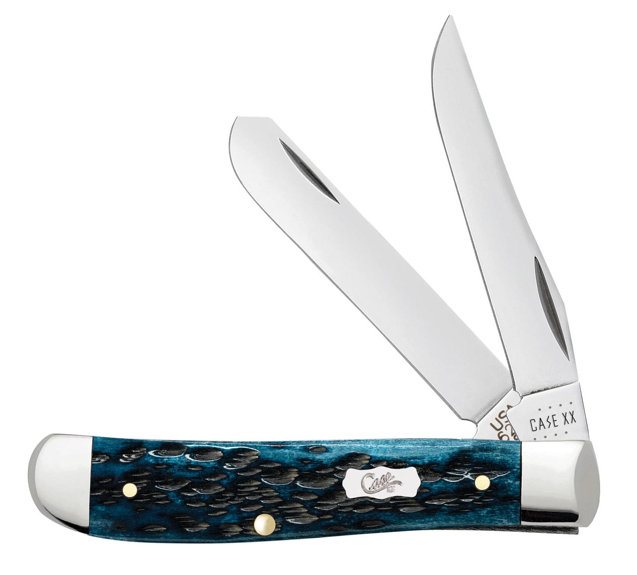 Case Knife Jig Mediterranean Blue Bone Mini Trapper #51852