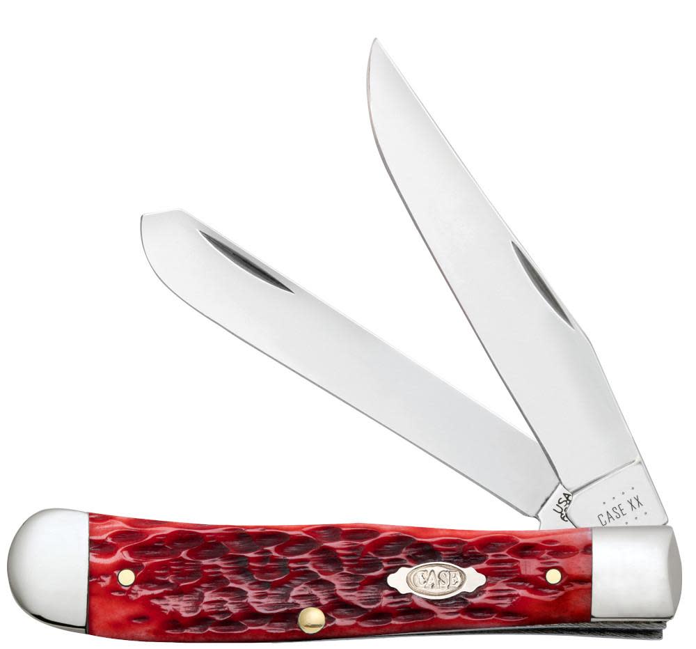 Case Knife Peach Seed Jig Red Bone Trapper #31950 Case Knife Peach Seed Jig Red Bone Trapper #31950