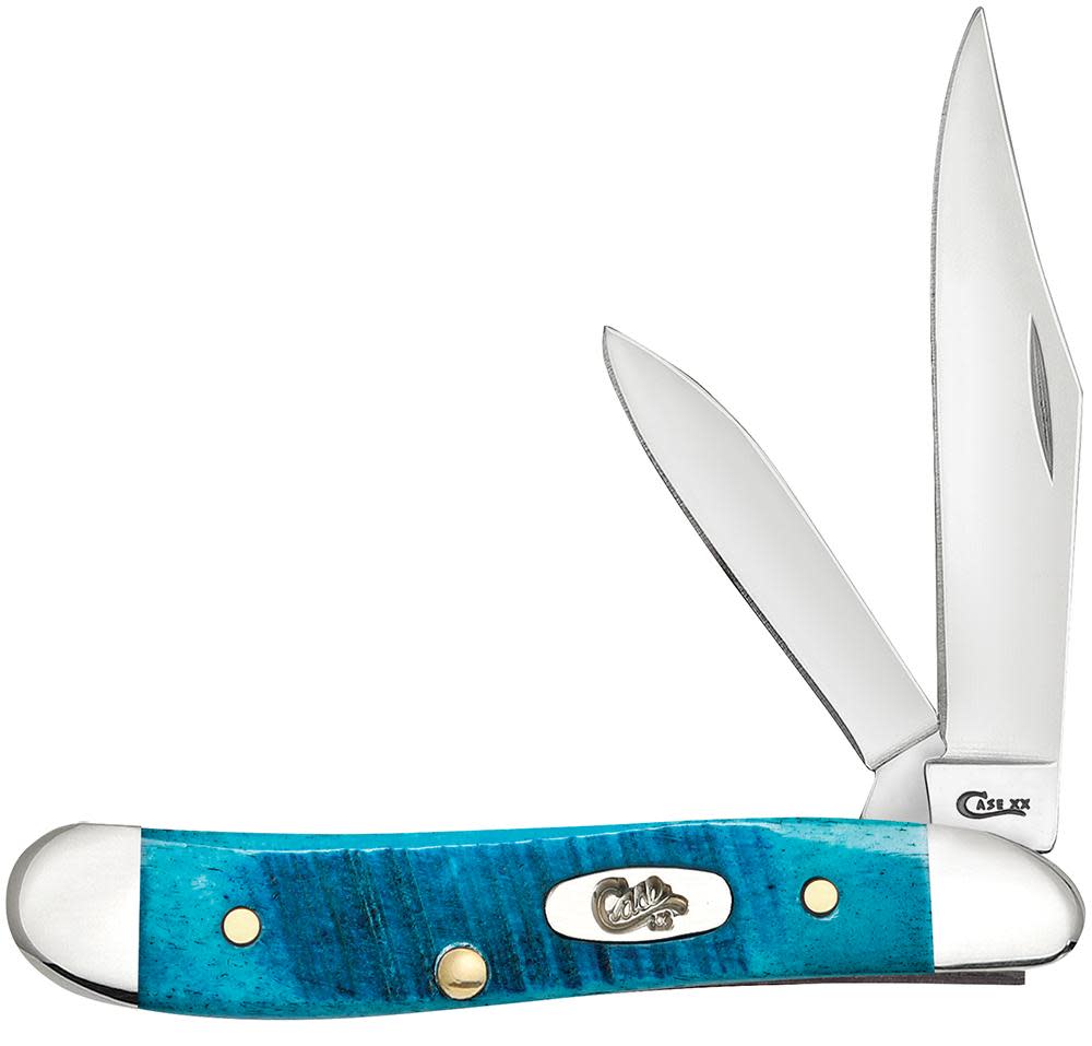 Case Knife Sawcut Jig Caribbean Blue Bone Peanut #25596 Case Knife Sawcut Jig Caribbean Blue Bone Peanut #25596