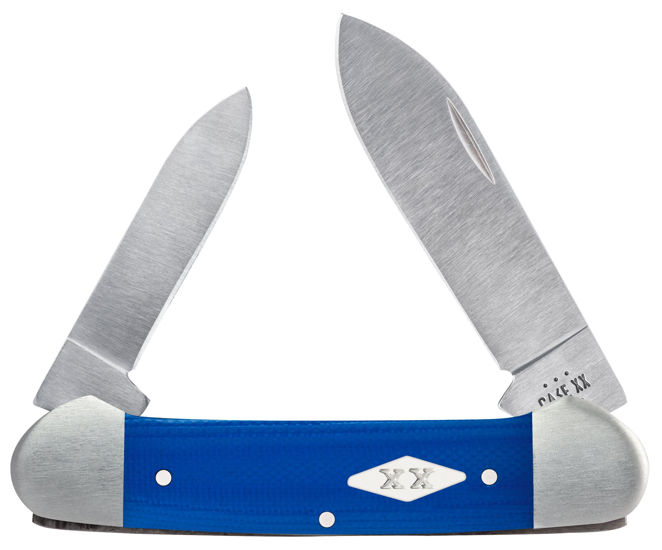 Case Knife Smooth Blue G-10 Canoe With XX Diamond #C16753 Case Knife Smooth Blue G-10 Canoe With XX Diamond #C16753