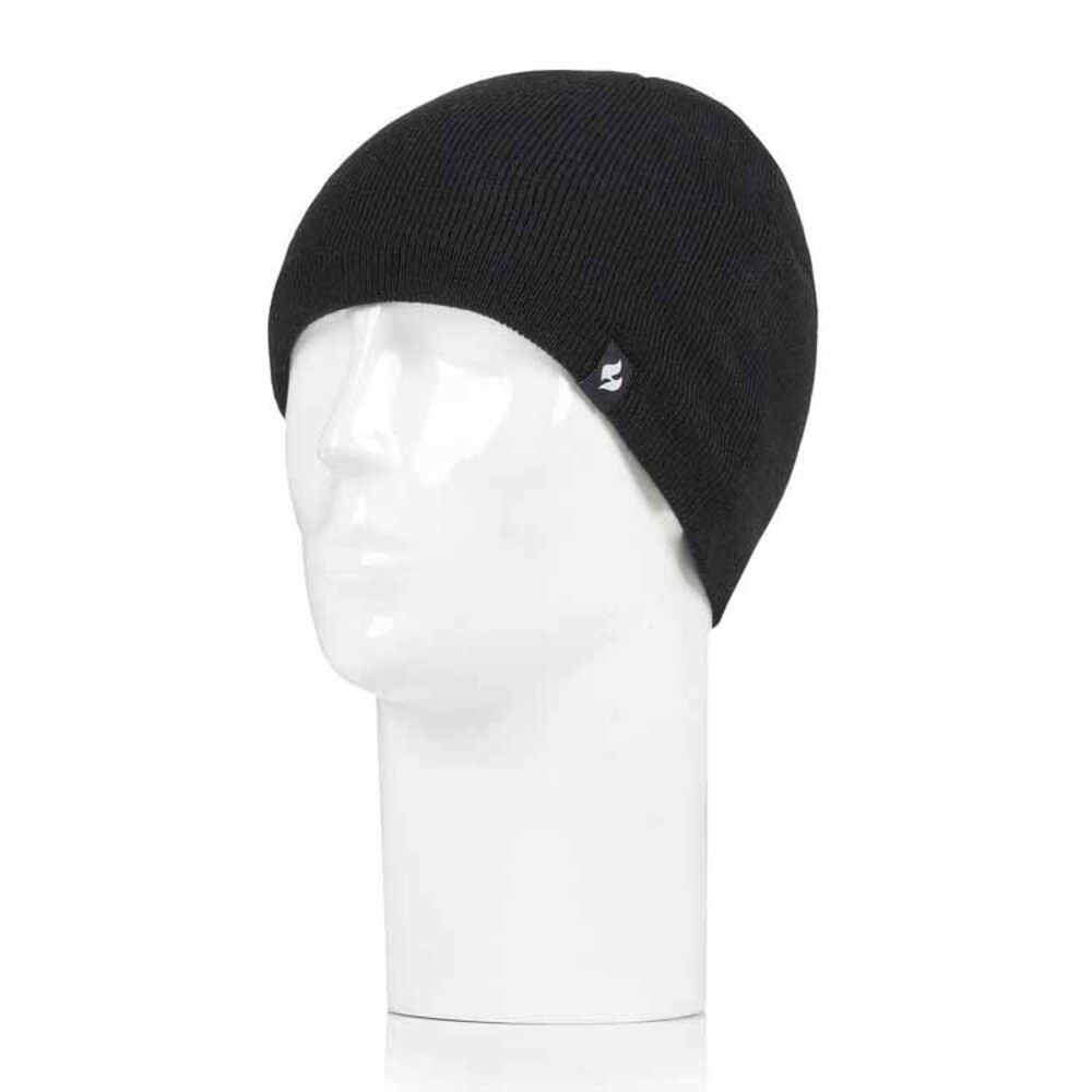 Heat Holders Men's Flat Knit Watch Cap #HHM0 - BLACK Heat Holders Men's Flat Knit Watch Cap #HHM0