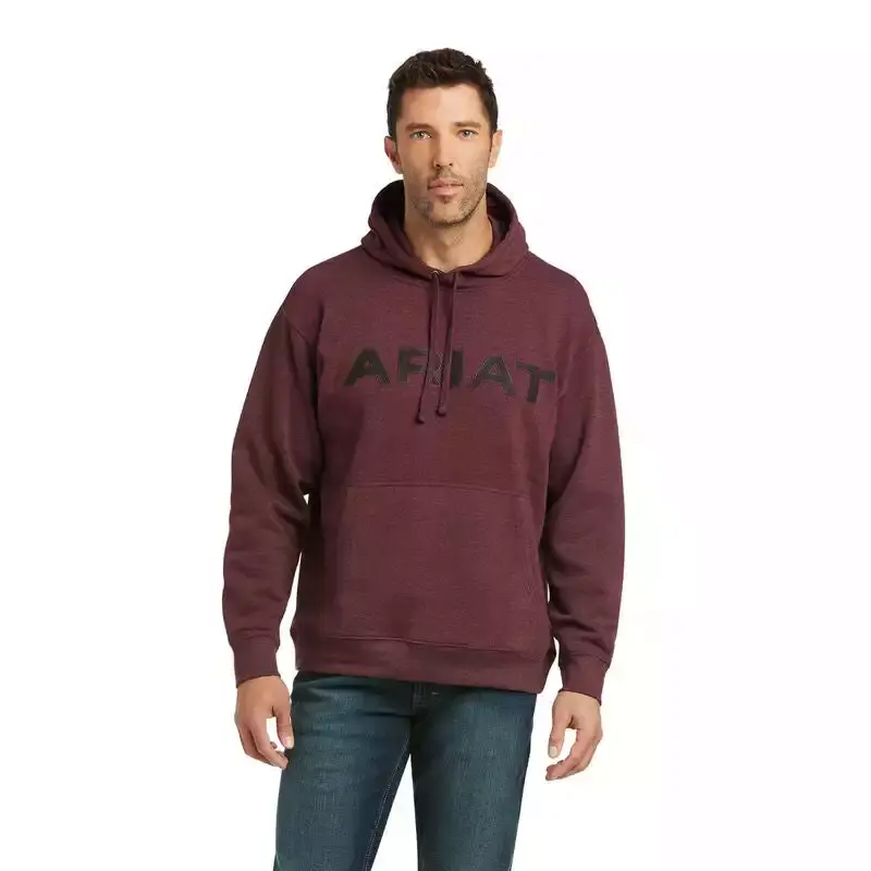 Ariat Men's Basic Malbec Heather Logo Hoodie Ariat Men's Basic Malbec Heather Logo Hoodie