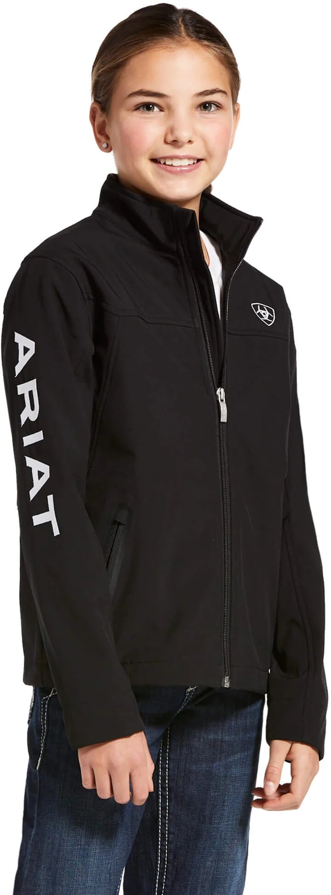 Ariat Youth New Team Black Softshell Jacket #10028657 Ariat Youth New Team Black Softshell Jacket #10028657