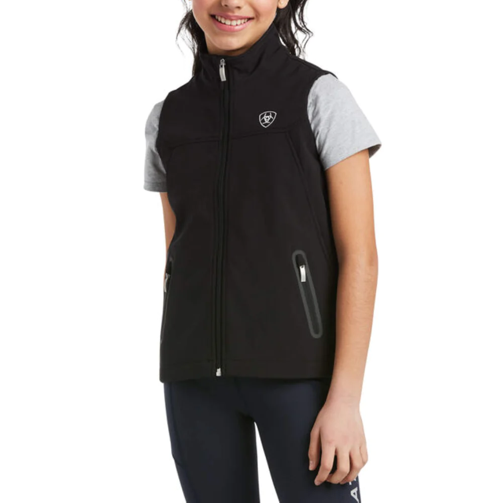 Ariat Youth New Team Black Softshell Vest #10034305 Ariat Youth New Team Black Softshell Vest #10034305