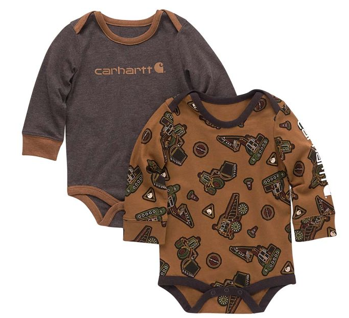 Carhartt Boys' Long-Sleeve Construction 2-Piece Bodysuit Set #CG8889 Carhartt Boys' Long-Sleeve Construction 2-Piece Bodysuit Set #CG8889