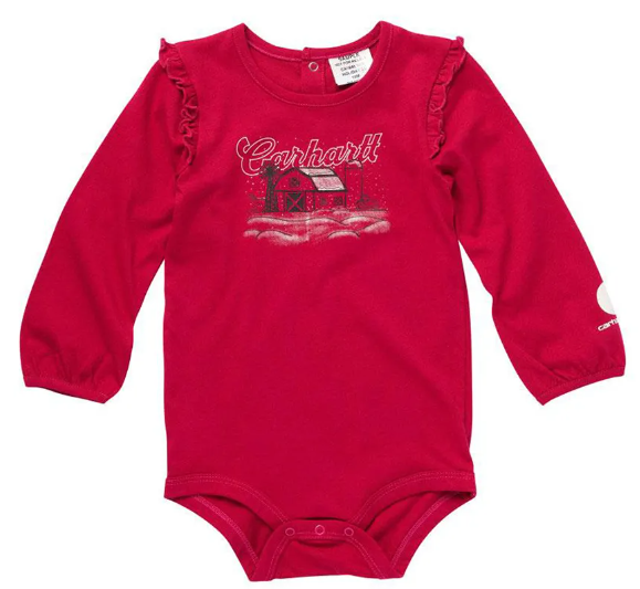 Carhartt Girls' Long-Sleeve Snowy Wonderland Graphic Bodysuit (Infants) #CA9846 Carhartt Girls' Long-Sleeve Snowy Wonderland Graphic Bodysuit (Infants) #CA9846