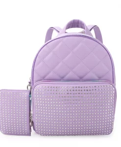 OMG Accessories Rhinestone Quilted Mini Backpack #OMG-MBC06