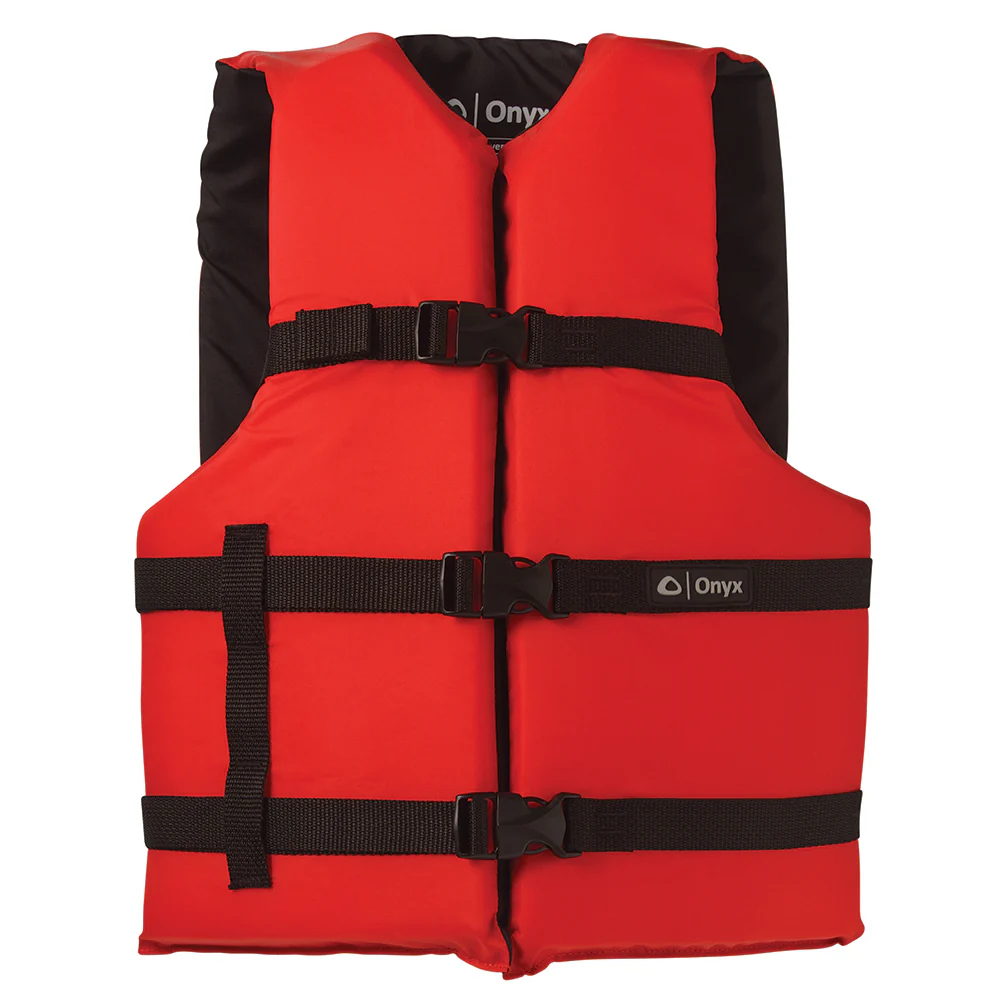 Onyx Nylon General Purpose Adult Universal Life Jacket - Red/Black #K35700131 Onyx Nylon General Purpose Adult Universal Life Jacket - Red/Black #K35700131