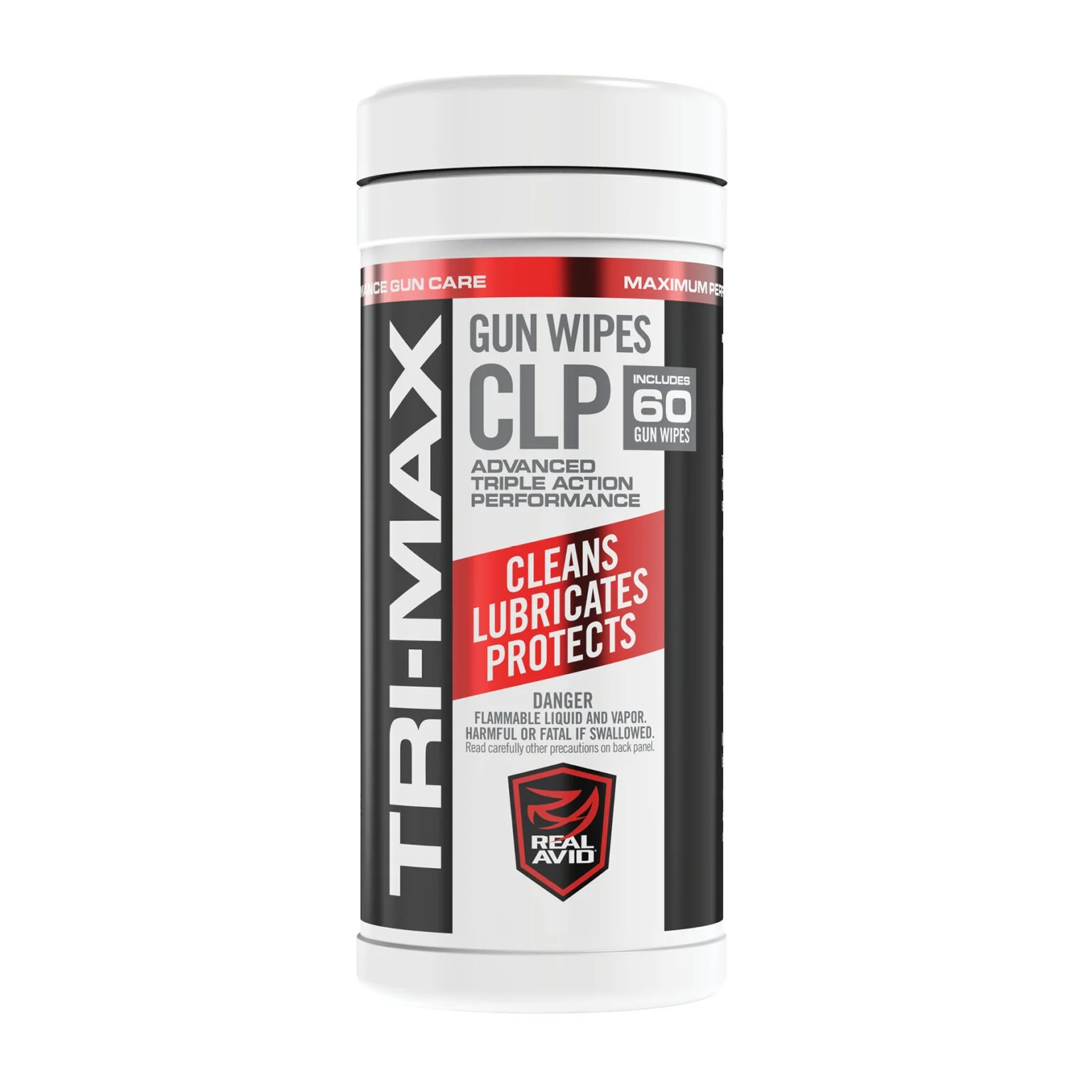Real Avid Tri-Max CLP Gun Wipes Canister #AVCLPW-C60 Real Avid Tri-Max CLP Gun Wipes Canister #AVCLPW-C60