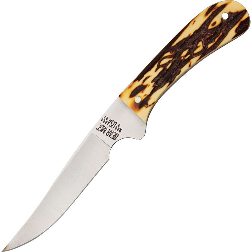 Bear & Son Bird and Trout Fixed Carbon Stainless Blade Knife With Stag Delrin Handle #751 Bear & Son Bird and Trout Fixed Carbon Stainless Blade Knife With Stag Delrin Handle #751