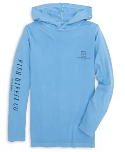 Fish Hippie Youth Wingman Jersey Hoodie - Azure #YHT2324