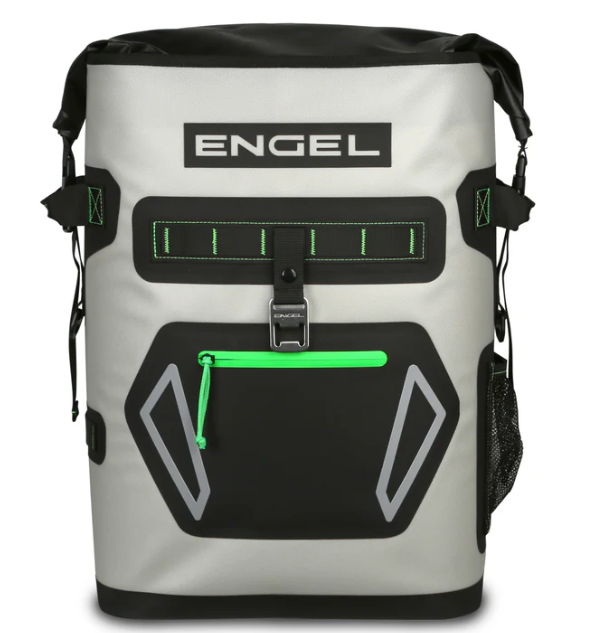 LIGHT GRAY/LIME Engel Roll Top High Performance Backpack Cooler - Light Gray/Lime #BP25-LG Lime