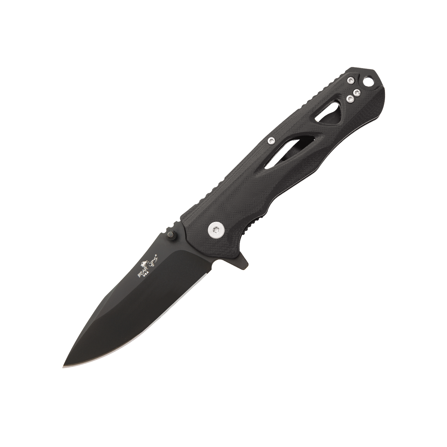 Bear & Son, Inc. "B&S 41/2""G10 Handle Black Blade" #MC-400-B4-B Bear & Son, Inc. "B&S 41/2""G10 Handle Black Blade" #MC-400-B4-B