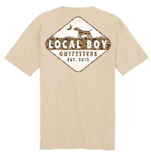 Local Boy Men's Dog Old School Short Sleeve T-Shirt - Latte #L1000381LAT Local Boy Men's Dog Old School Short Sleeve T-Shirt - Latte #L1000381LAT