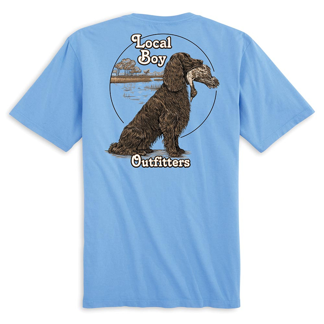 Local Boy Men's Local Boykin Short Sleeve T-Shirt - Washed Denim Local Boy Men's Local Boykin Short Sleeve T-Shirt - Washed Denim