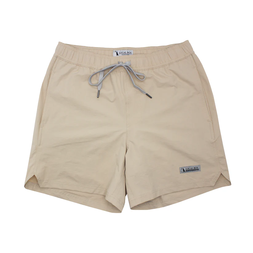 Local Boy Men's Swim Trunks - Khaki #L1600001KHK Local Boy Men's Swim Trunks - Khaki #L1600001KHK
